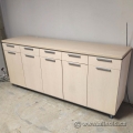 Blonde Boardroom Counter Height Serving Credenza 5 Door / Drawer Blonde Boardroom Counter Height Serving Credenza 5 Door / Drawer